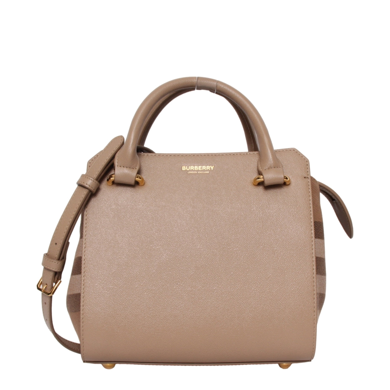 Burberry Leather/Canvas Check Mini Banwell Shoulder Bag