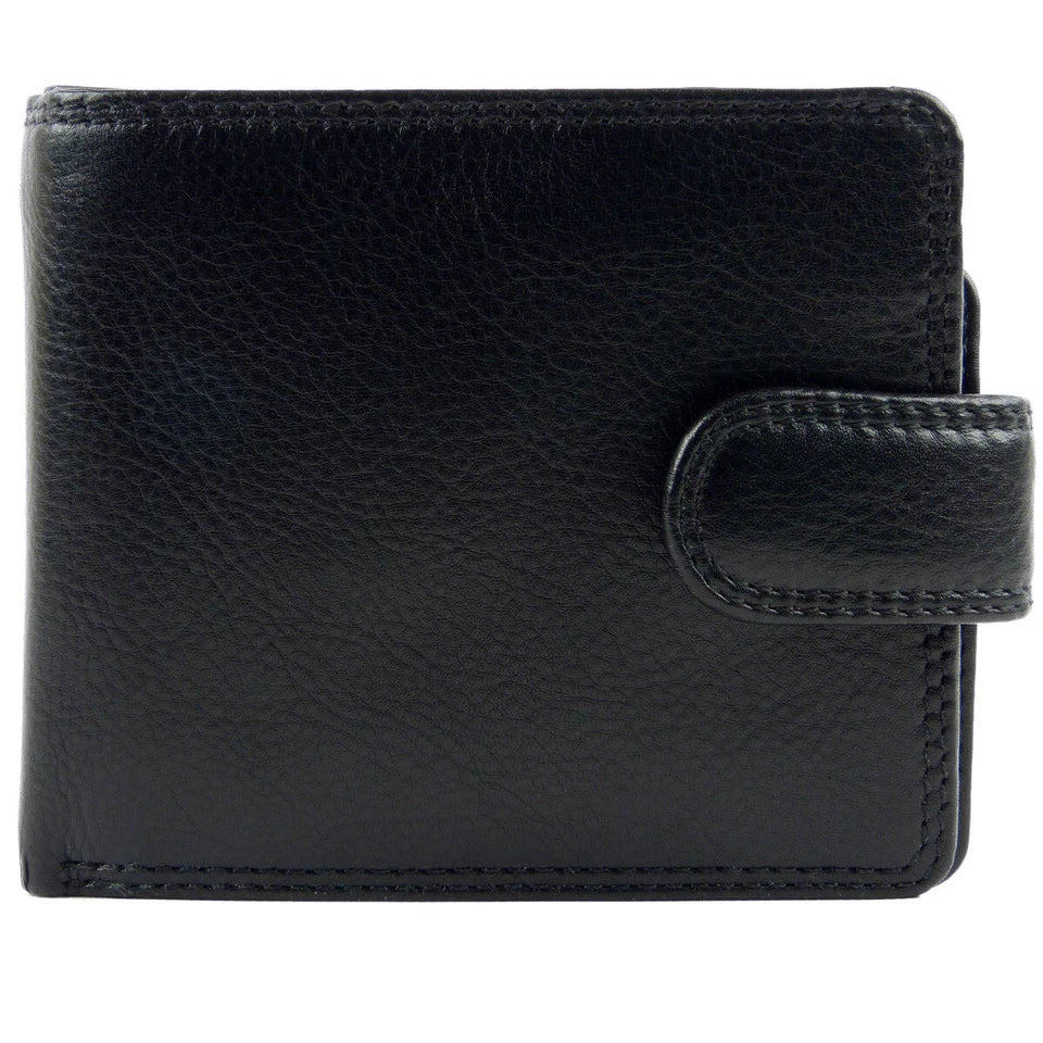 Handmade Heritage Leather Wallet - RFID Blocking, Button Secure Bifold with Coin Pocket