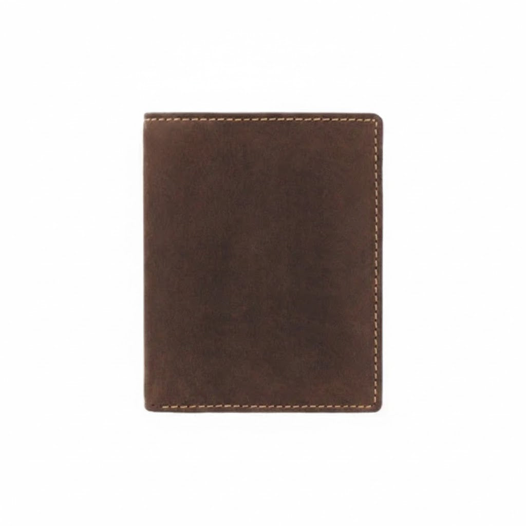 Arrow Slim Leather Wallet with Zip - Hunters Collection (RFID Protected) - Oil Brown
